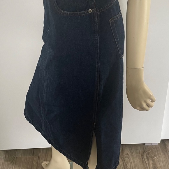 Dark Denim Skirt , Size 9, Side Slit - Picture 2 of 7
